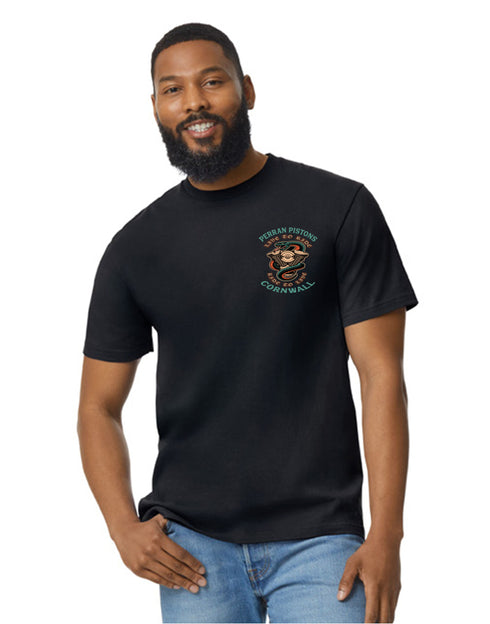 Perran Pistons Cornwall T-Shirt Live Ride Snake Custom Motorcyle Biker Chopper Vintage